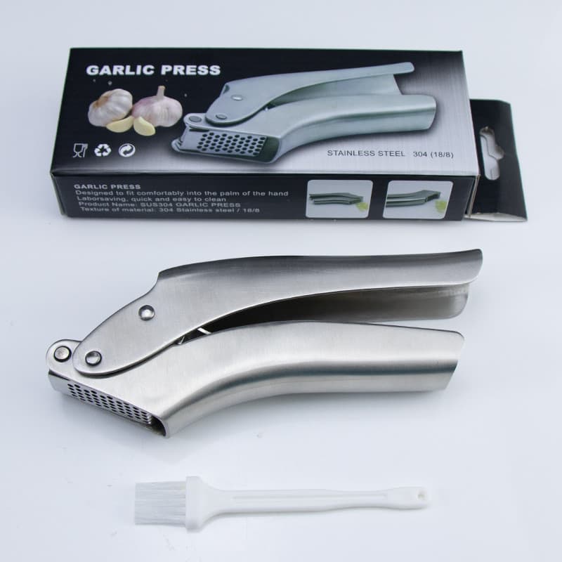 Prensa de alho em aço inoxidável 304 reforçado, espremedor de alho manual, descascador de alho, utensílio de cozinha, ex