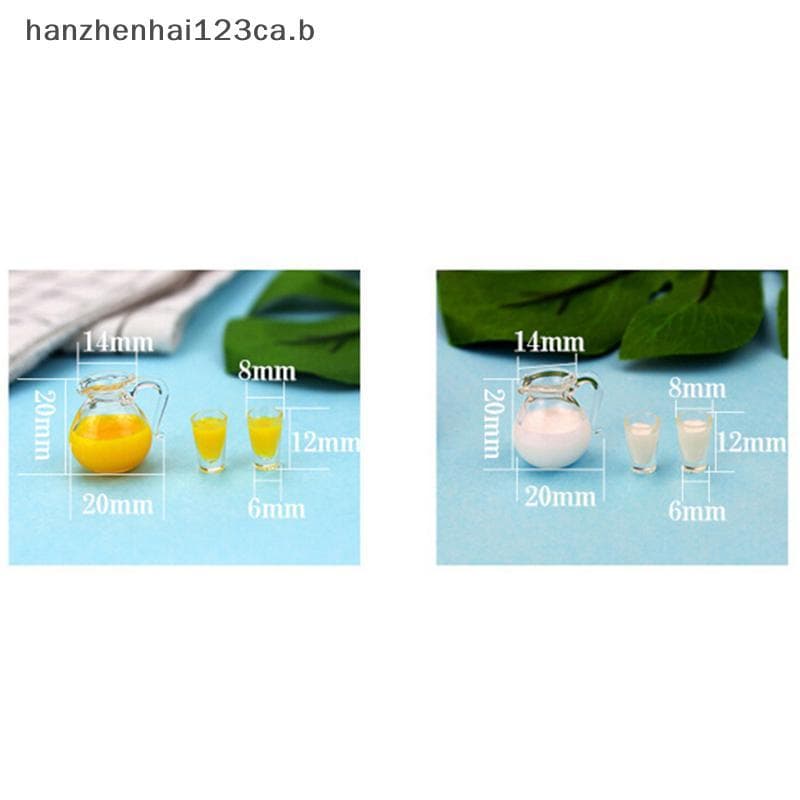 HAN 1/12 Casa De Bonecas Brinquedos Em Miniatura Suco/Jarro De Leite Para Acessório De Cozinha N