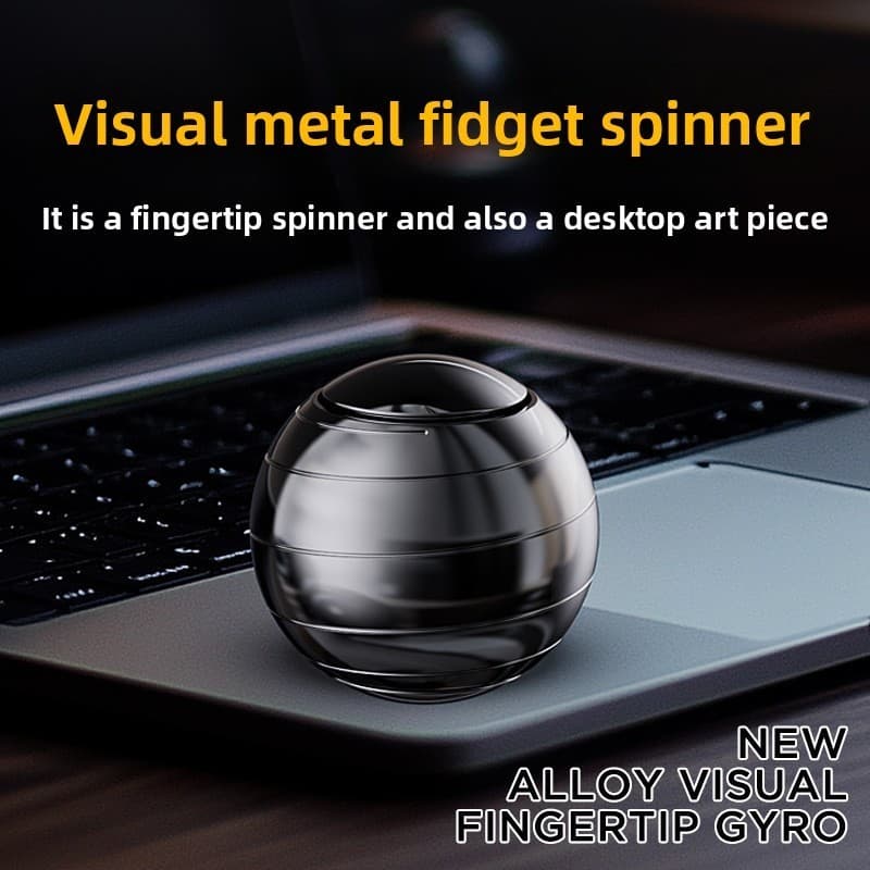Desktop novo produto Fidget Spinner bola Metal descompressão Visual espiral preto tecnologia chato lidar com peça brinqu