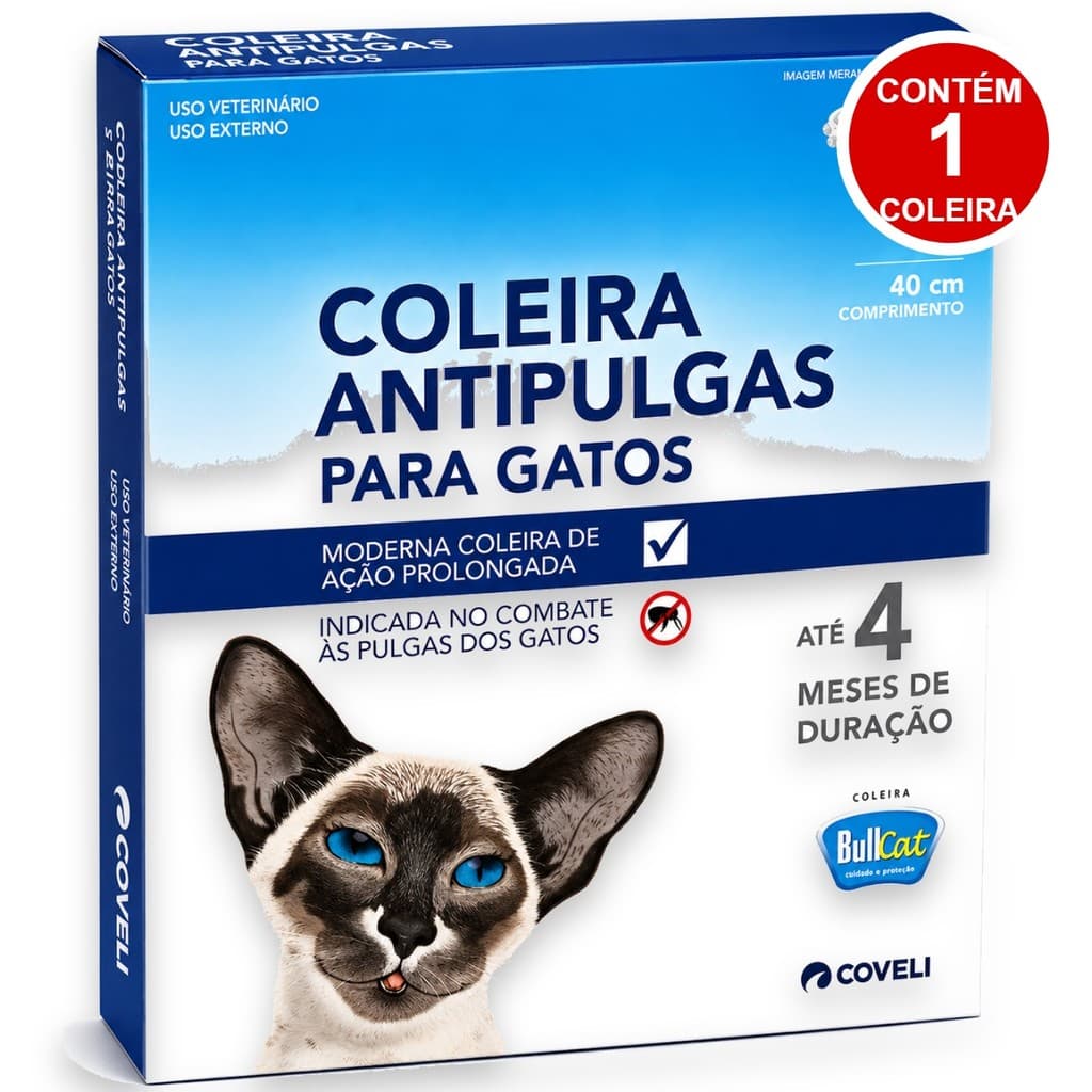 Bullcat Coleira Antipulgas Coveli para Gatos - 15 g - Val:Nov-26