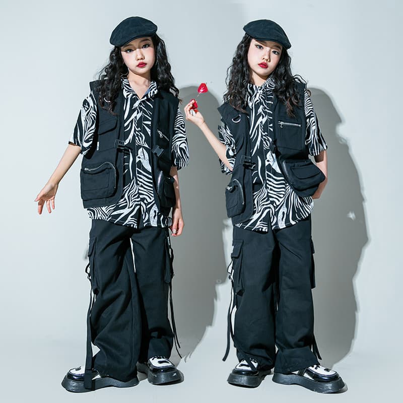 Novo estilo fantasia de dança de rua infantil legal meninos Hip-Hop marca terno hiphop roupas infantis roupas infantis r