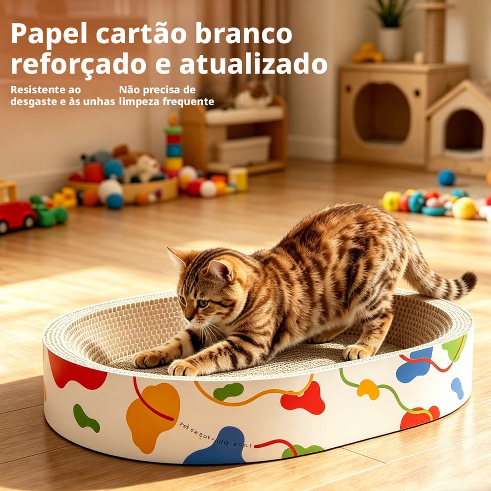 Tábua de arranhar para gatos em papel kraft importado, extra grande, espessa, resistente ao desgaste,