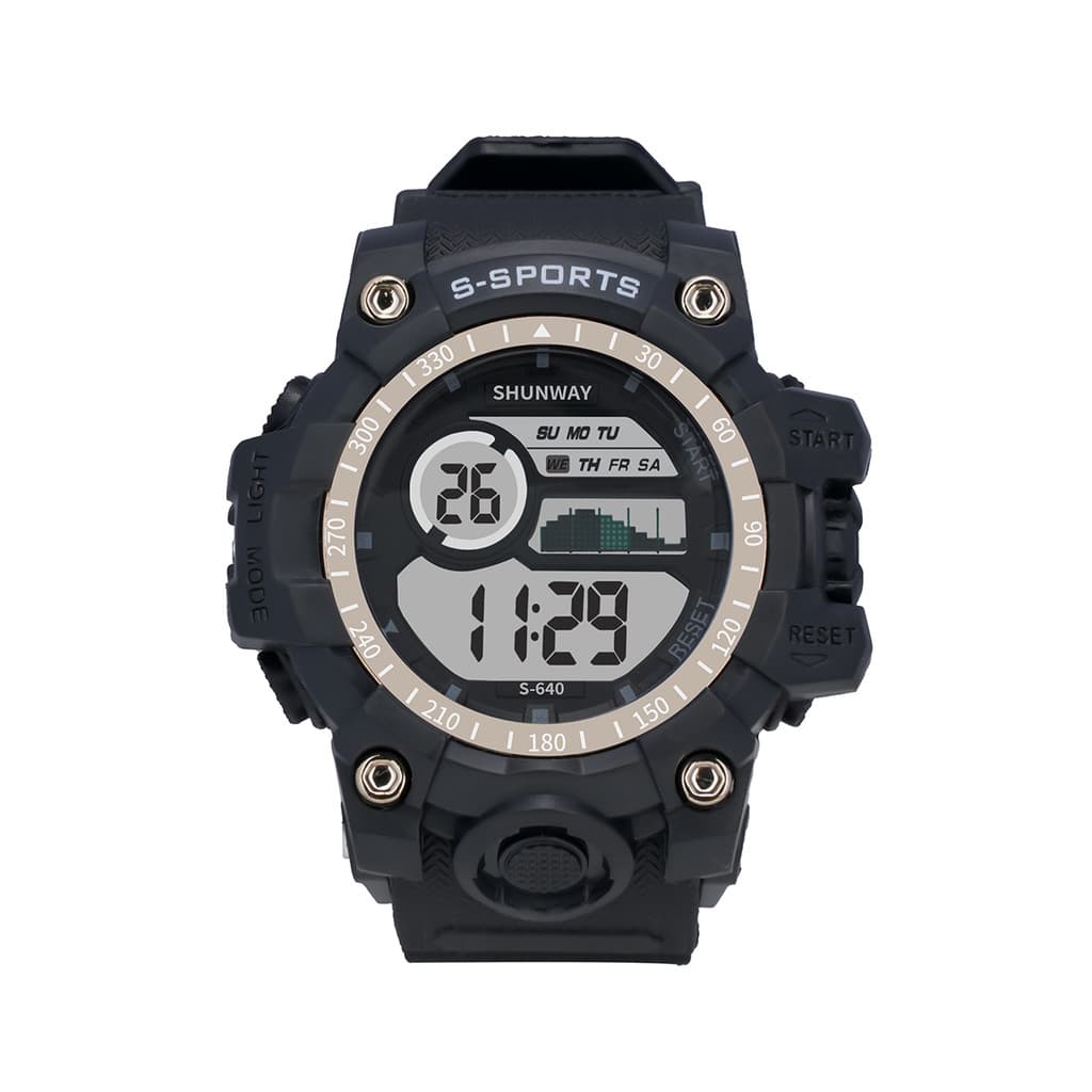 Relógio Digital Masculino Esportivo Preto moderno S640-01-1