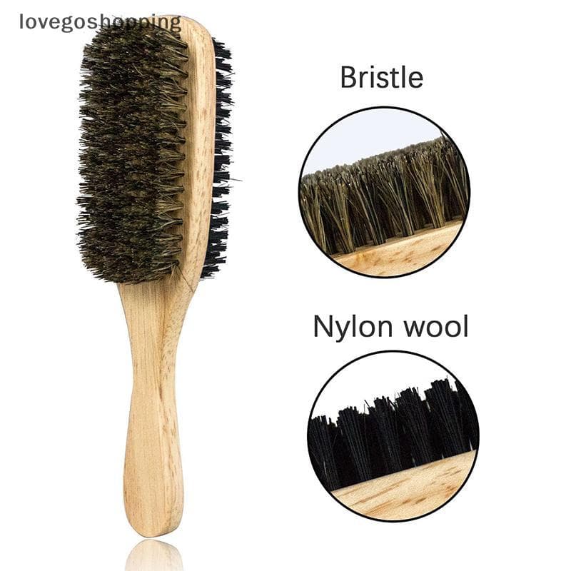 [lovego] 1 Peça Escova De Barbear Masculina Com Cerdas De Javali Ecológica , Barbeiro Portátil , Barba Natural Para Limp
