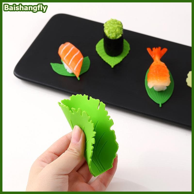 baishangfly 1 Conjunto De Folha De Silicone Bento Prato Copo Separador De Almoço Sushi Arroz Bola Esteira Lancheira Caix
