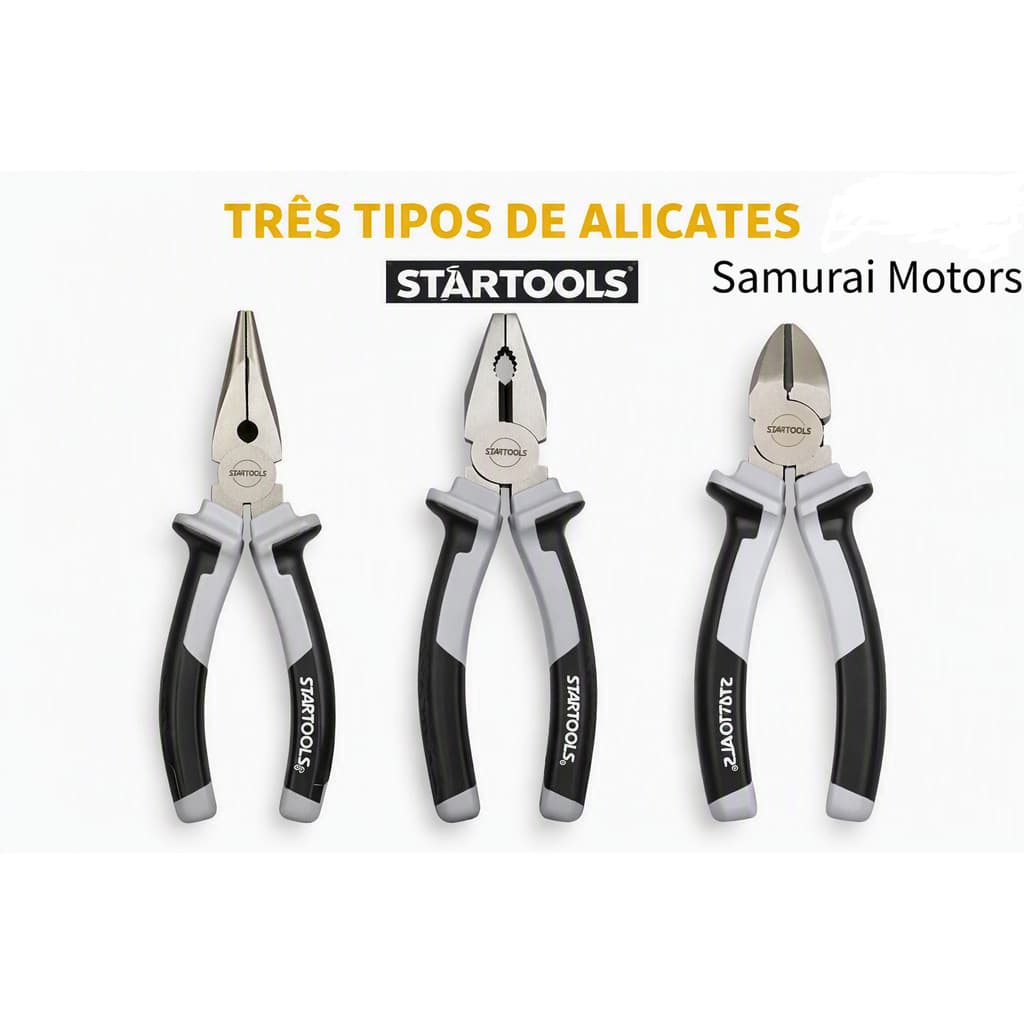 Kit Jogo Alicates Profissional de Aço 3 Peças Alicate Universal Bico Corte