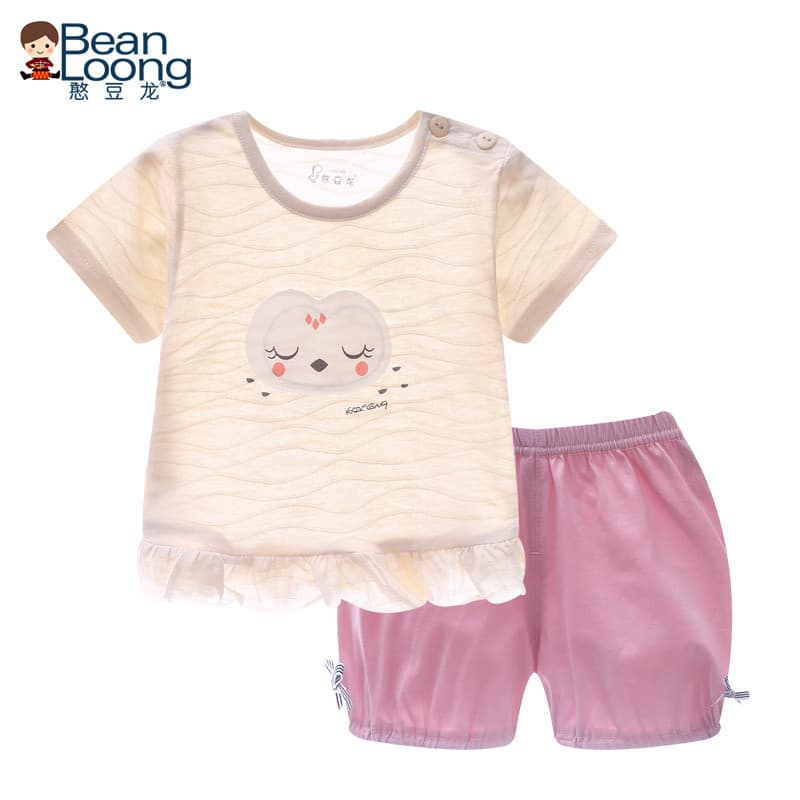 Handoulong bebê vestido de princesa terno verão puro algodão estilo fino colete de bebê Shorts meninas roupas de passeio