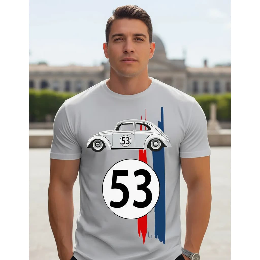 Camiseta Fusca Herbie 53 Adulto Confortavel 100 % Algodão