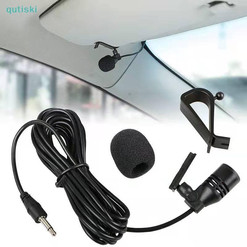 QUTI Alto-Falante Mini Profissionais Microfone De Áudio Para Carro 3.5 Mm Ja Plug Mic Mono Externo Com Fio PC Auto Car D