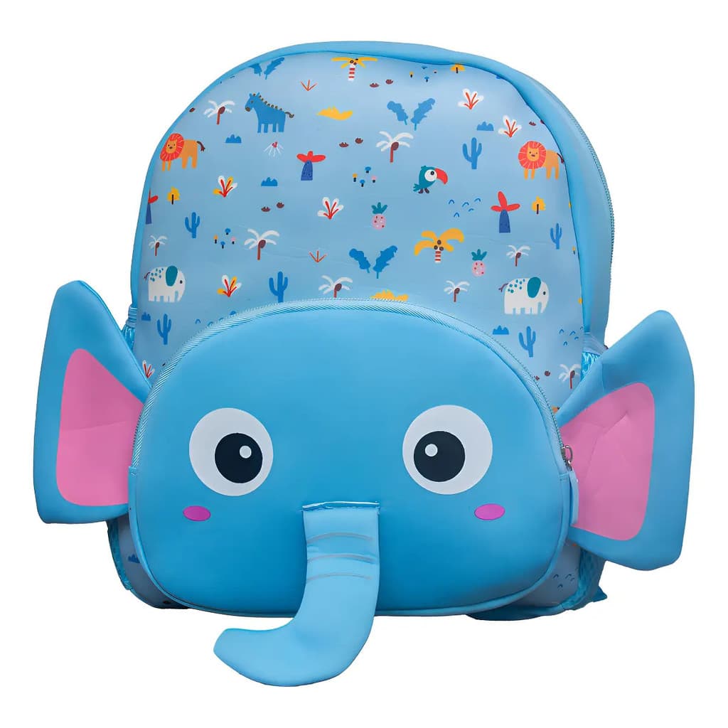 Mochila Infantil Elefante 3D Baby Bebe Neoprene Escolar Creche Passeio Criança Menino Menina