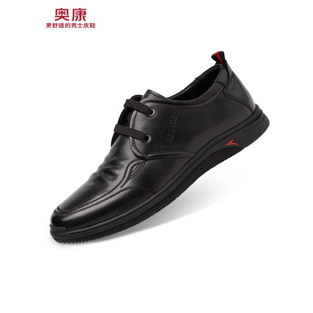 Okcom sapatos de couro masculino 2026 novo estilo couro macio sola macia respirável sapatos casuais masculinos couro gen