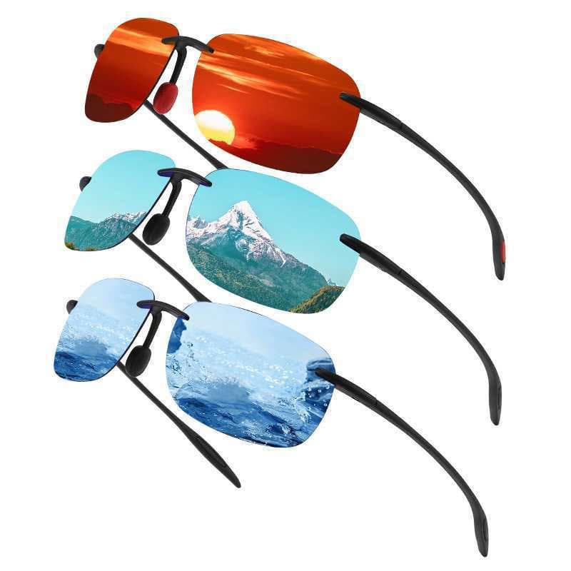 TR90 Material TAC Polarizado Filme Real Esportes Ciclismo Óculos de Sol Sem Moldura Óculos de Sol Ao Ar Livre Homens Mul