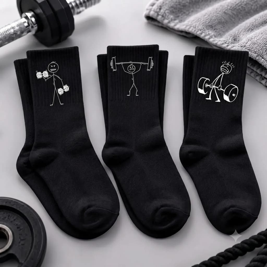 Kit 3 Pares Meia Boneco Maromba Magrinho Academia Treino Fit
