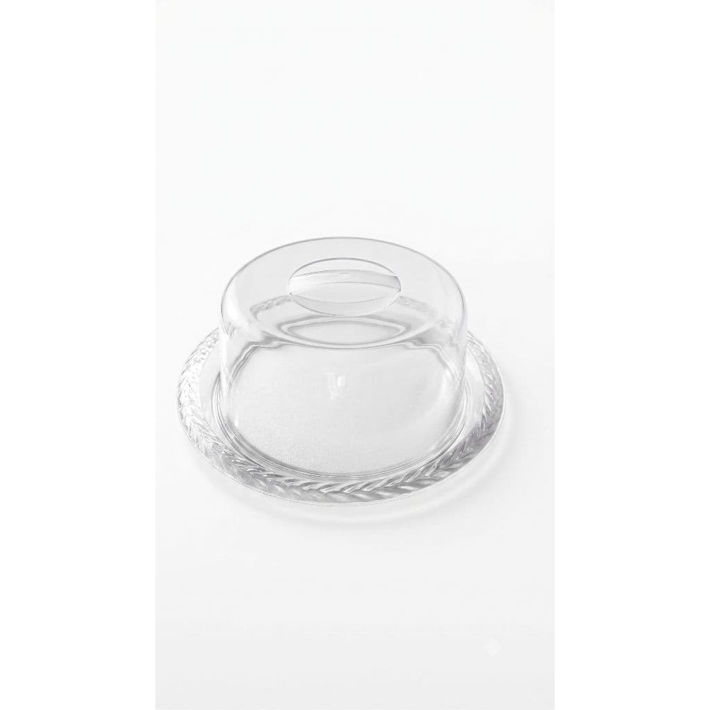 Porta Queijo Acrílico Com Tampa Trançada Premium Café da Manhã Queijeira Elegante (ENVIO IMEDIATO)