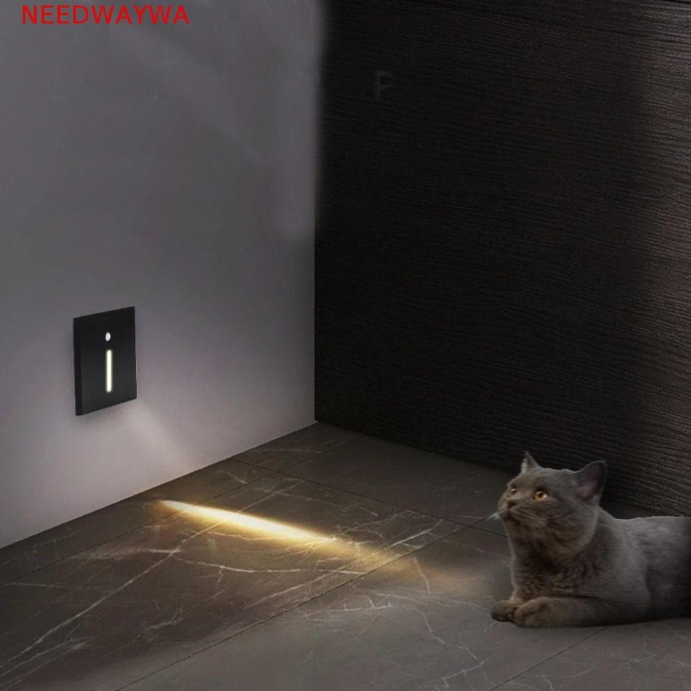 NEEDWAYWA LED Lanterna Para Escada , Lâmpada De Parede Inteligente Com Sensor De Movimento , Luz Embutida Moderna E Cria
