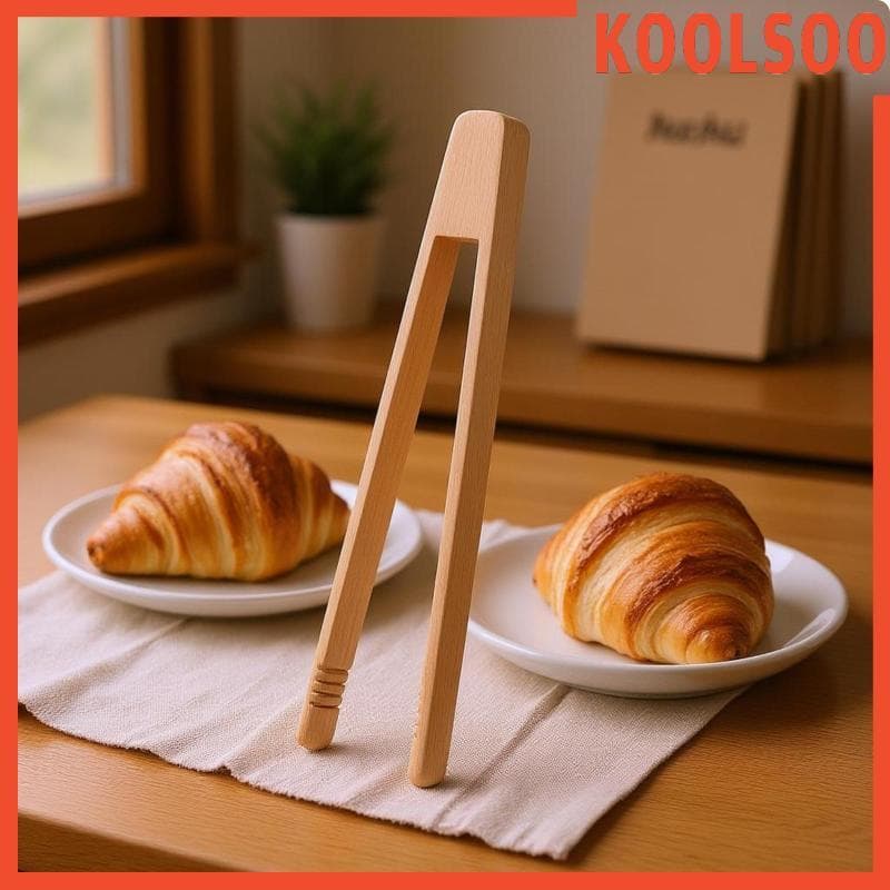 [Koolsoo] Pinça Para Salada De Madeira Clipe Multifuncional De Faia Manual Leve E Simples Cozinha Assar Pão Grelha