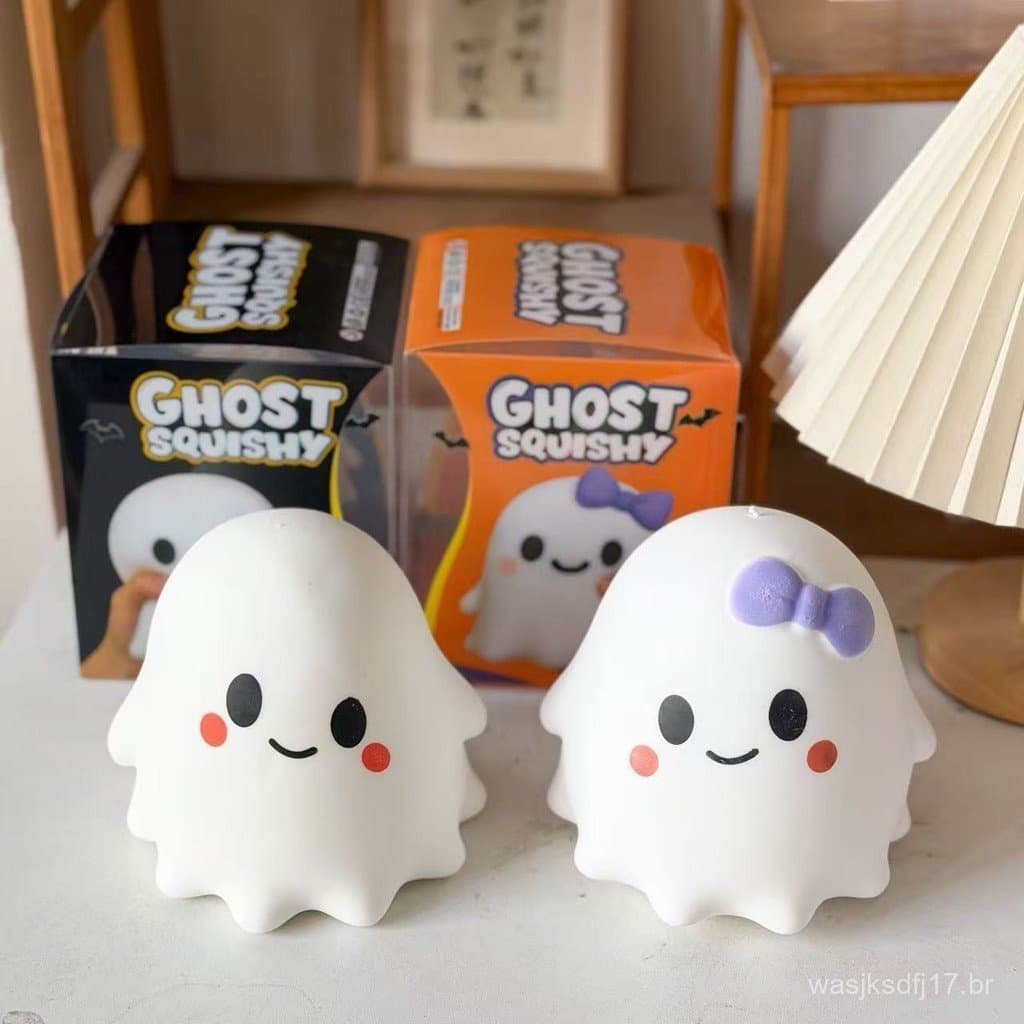 Brinquedo Antiestresse Macio e Fofo em Forma de Fantasma de Halloween.