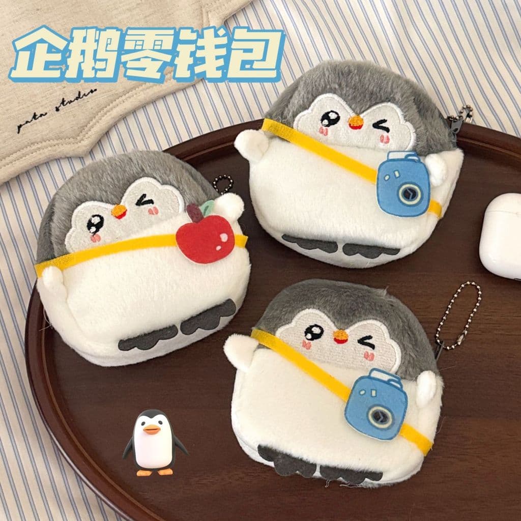 2026 novo estilo bonito pinguim boneca moeda bolsa menina mochila decoração pingente fone de ouvido saco cabo dados vazi