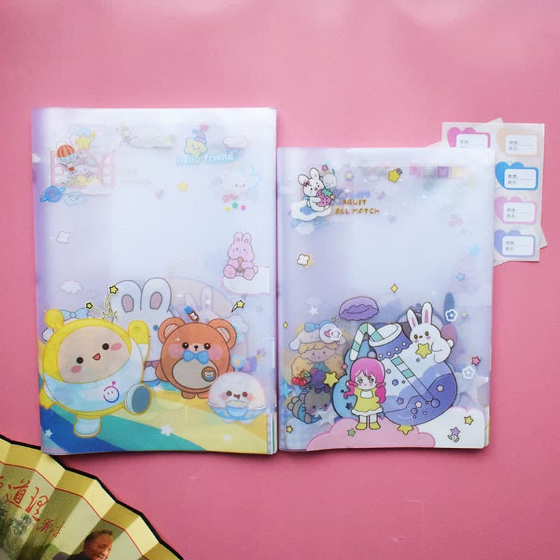Alunos do ensino fundamental Fresco desenho animado à prova d'água capa de livro fofa capa de livro para alunos do ensin