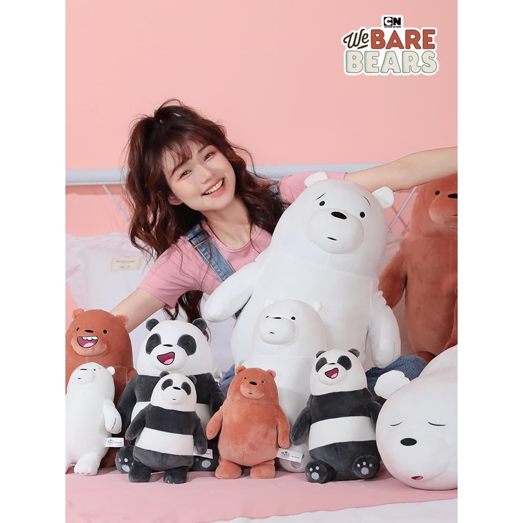 HUGKIS Nosso Urso Nu Boneca de Brinquedo de Pelúcia Desenhos Animados Três Ursinhos Brancos Pangda Bonecas Grandes Dê Pr