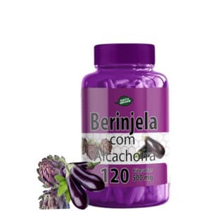 Beringela Composta Com Alcachofra 120 Cápsulas de 500 mg - Kits Com 1, 2 e 3 Frascos. NatuErvas
