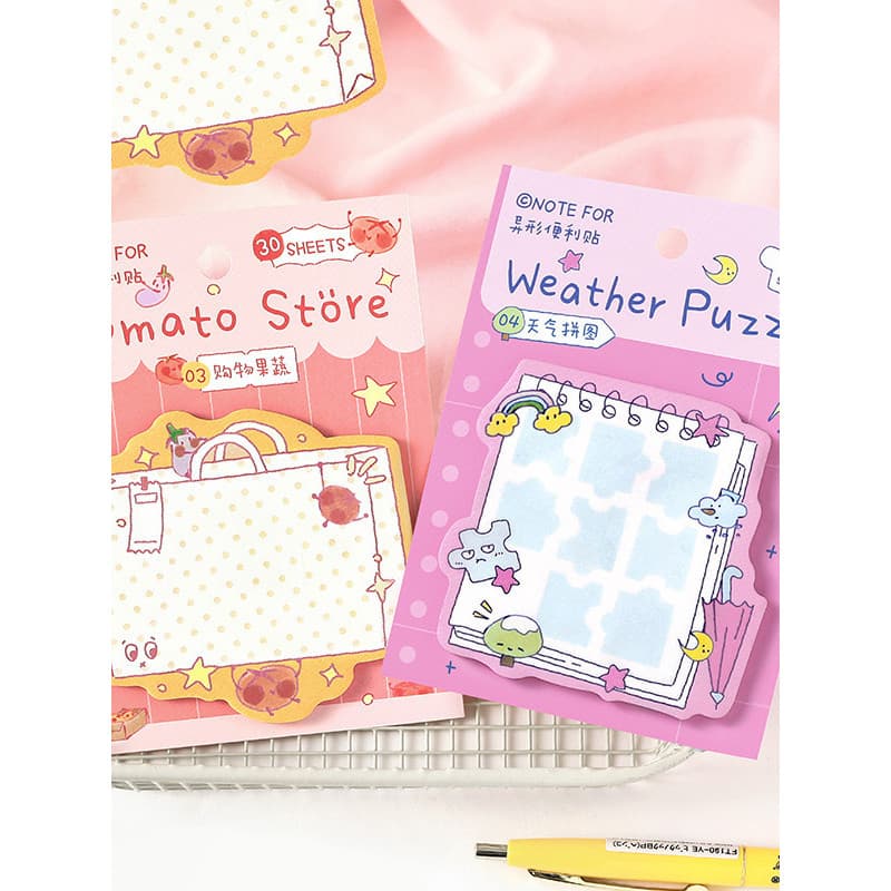 Saco de chá Xiaowu diário série Post-it notas 60 folhas função literária bonito manual decoração Material memorando cola