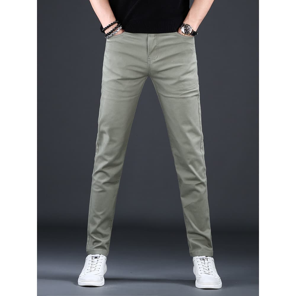2026 verão novo estilo calças finas masculinas magro-ajuste calças magras na moda calças casuais masculinas High-end mod