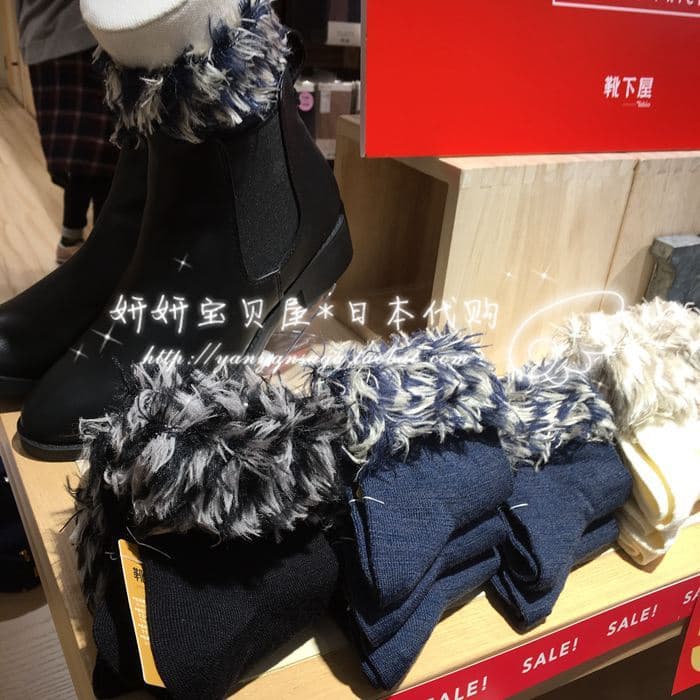 Botas japonesas autênticas, estoque pronto, casa Tabio, meias laterais de pelúcia, tubo curto, meias femininas da moda,