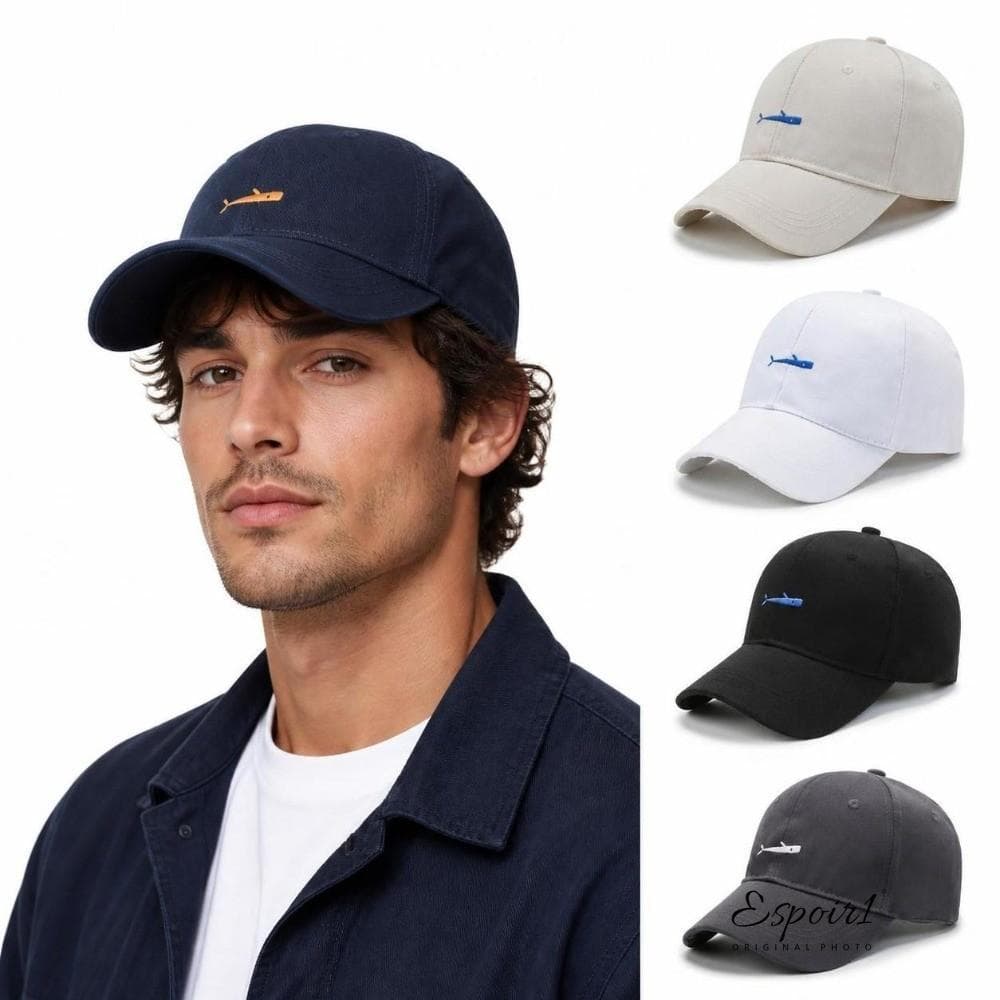 Boné Snapback POIR1M , De Beisebol Bordado De Cor Sólida Com Peixe Pesca Respirável Estilo Jovem Ajustável