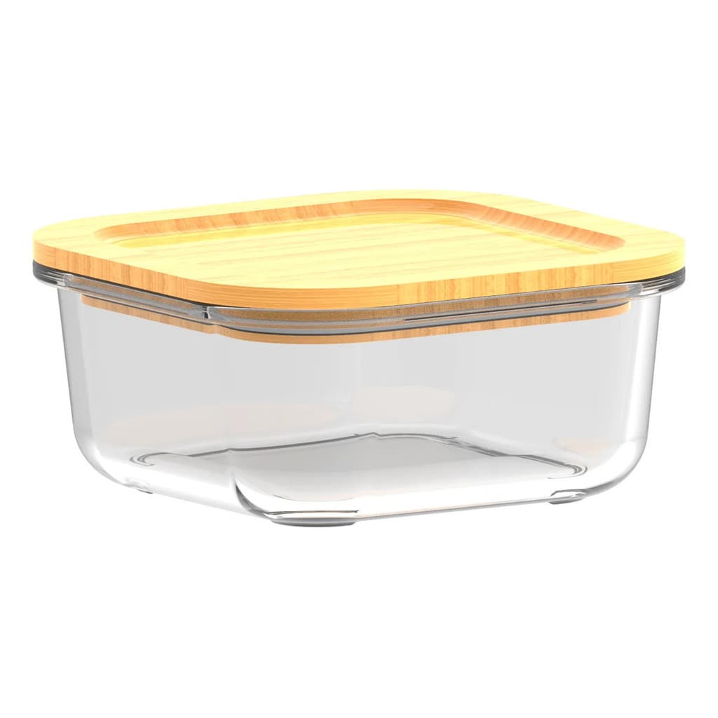 Pote de Vidro Marinex 540 ml com Tampa Bamboo Transparente - 1 Unidade
