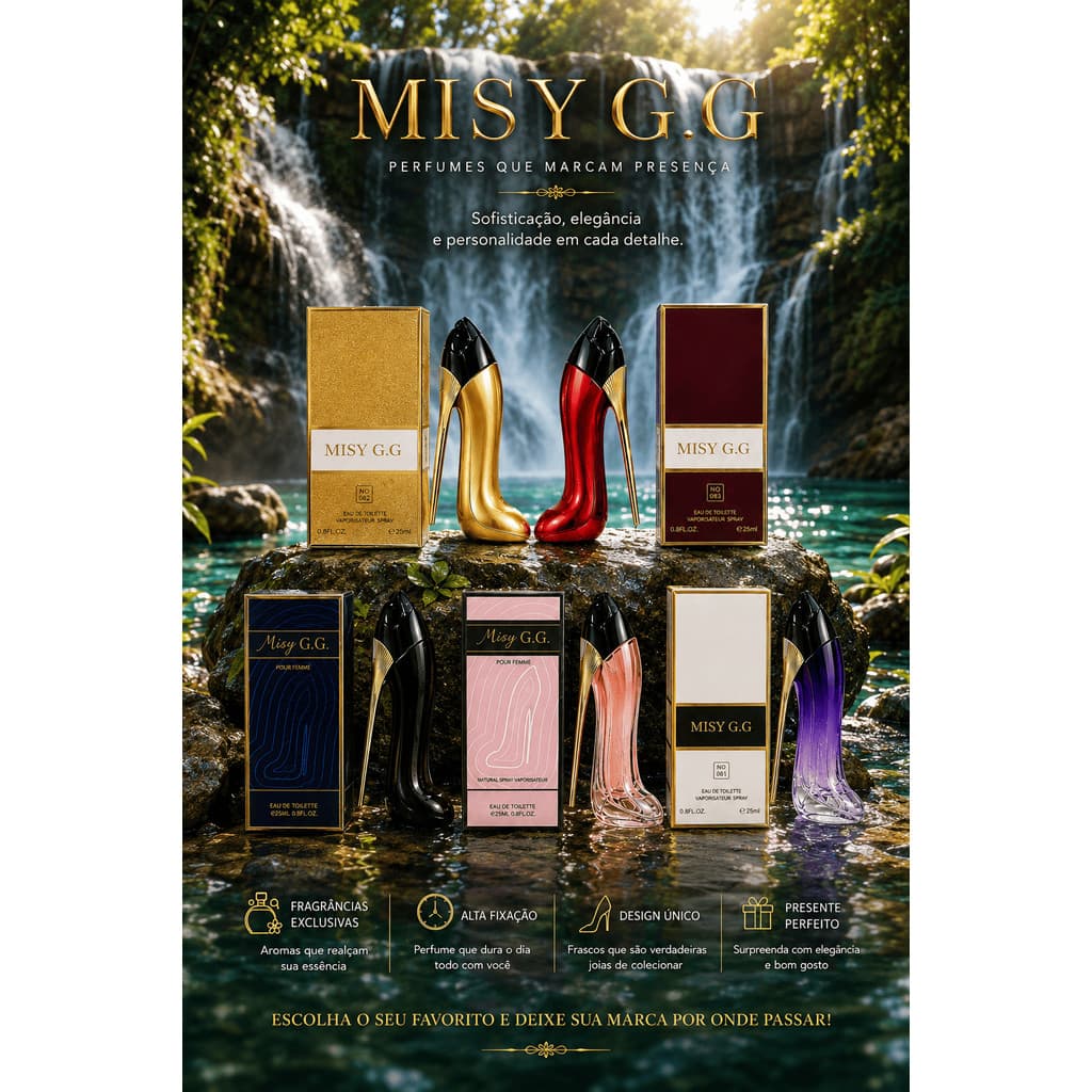 Perfume feminino sapatinho 30ml, Cool girl Missy G.G