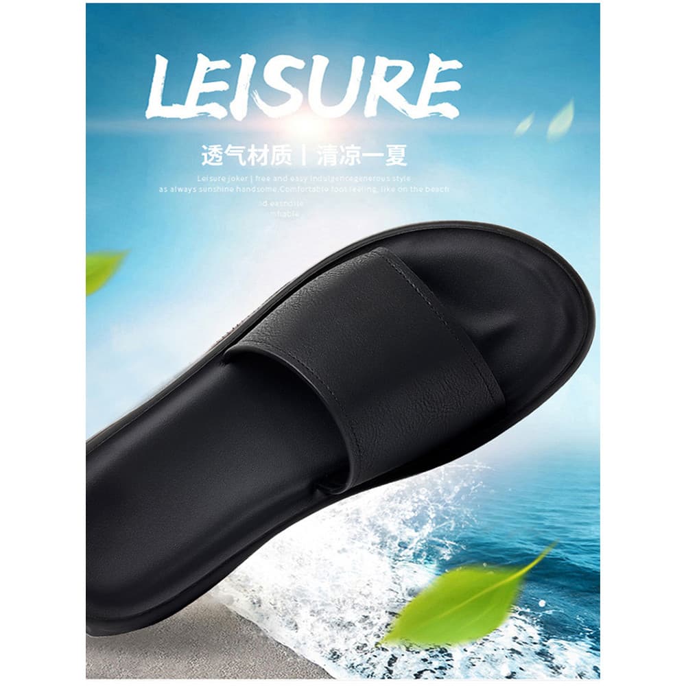 Chinelos masculinos na moda sandálias de couro 2026 verão novo estilo exterior usar sola macia antiderrapante sapatos de