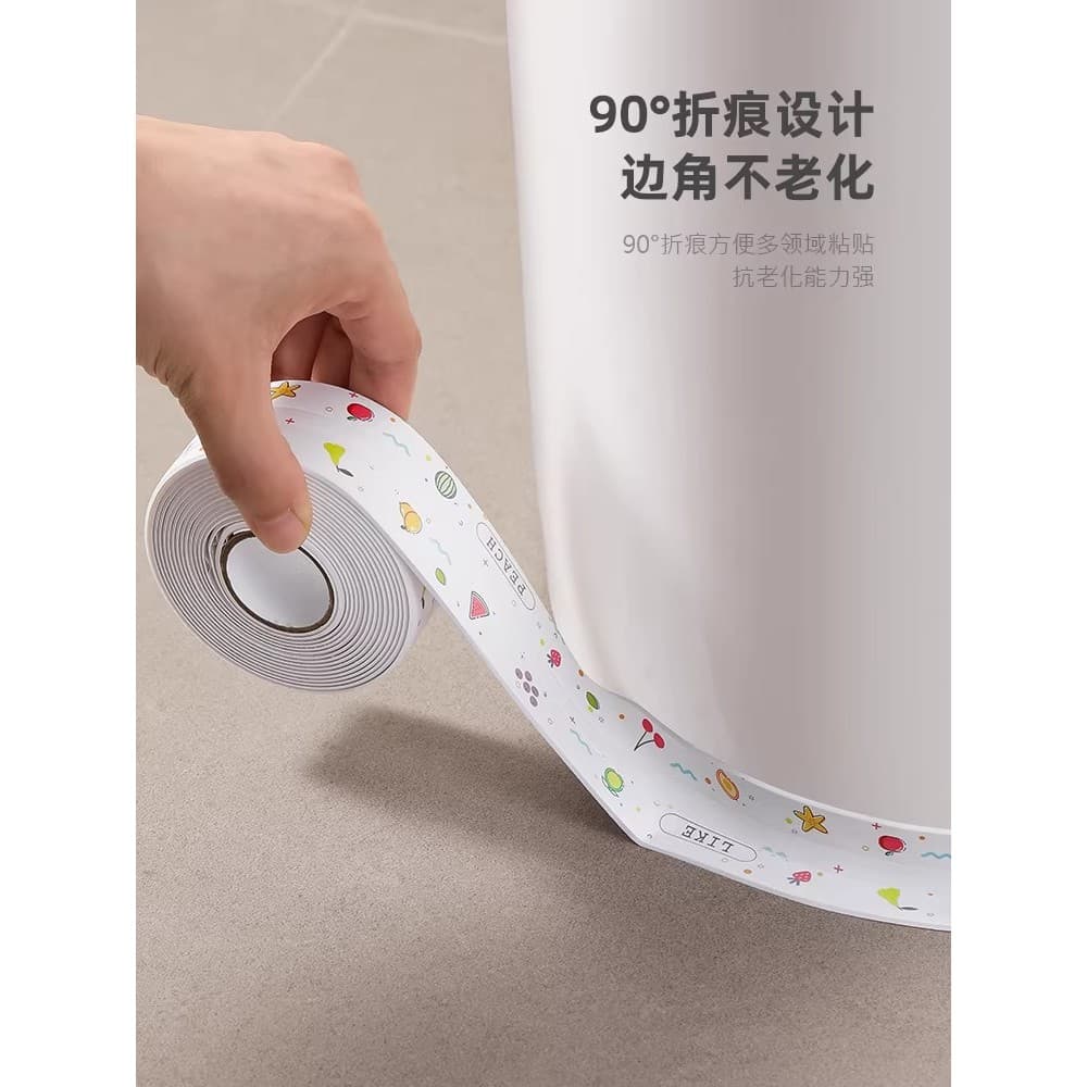 Adesivo de banheiro japonês tapete doméstico à prova d'água anti-incrustante borda de parede decoração adesivo pegajoso