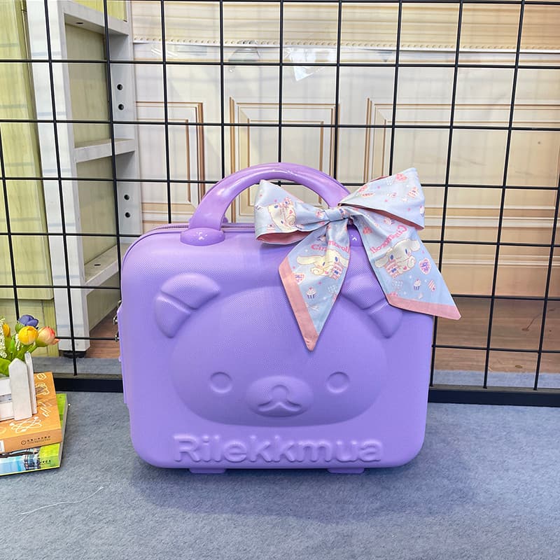 Urso caixa de armazenamento de cosméticos portátil 47cm dos desenhos animados bonito caixa de senha conveniente Mini mal