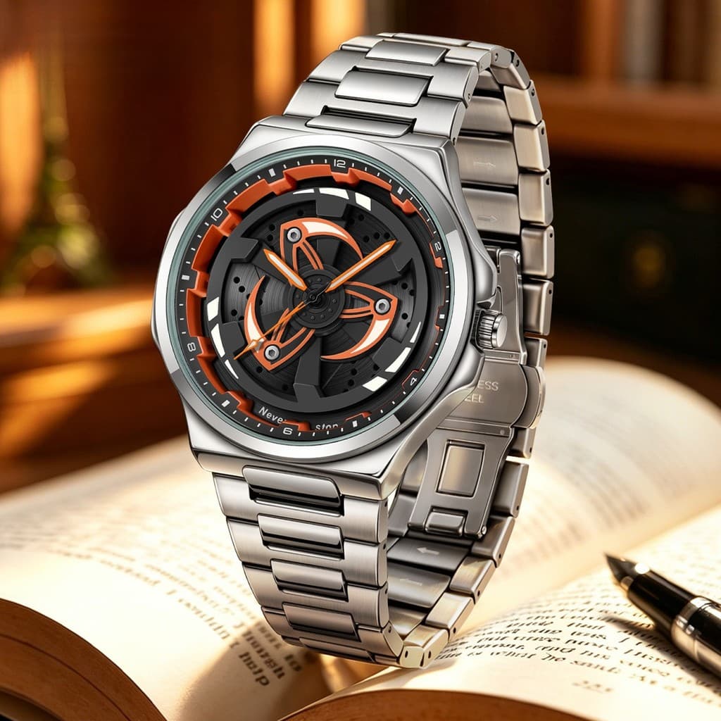 Novo estilo meninos relógio rotativo Dial legal relógio de pulso à prova dwaterproof água luminosa caixa de correspondên