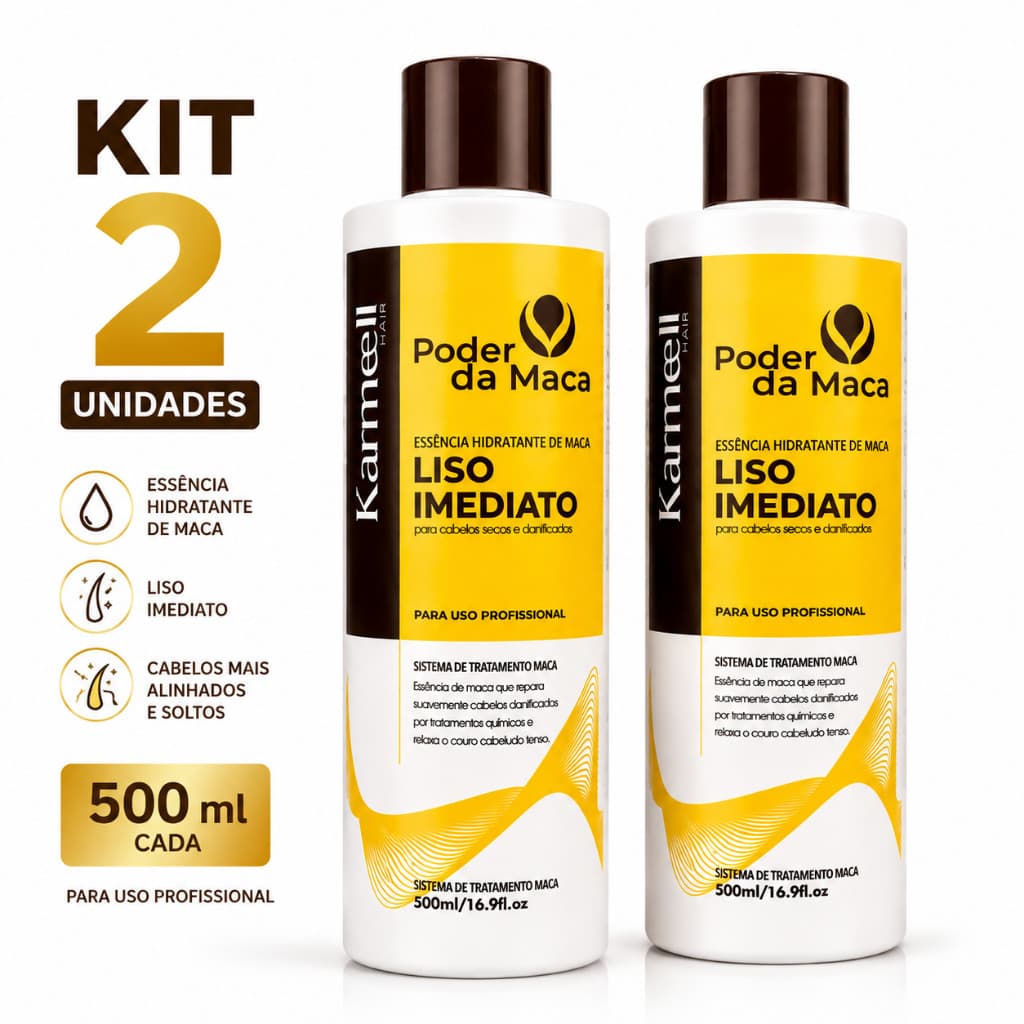Kit 2 Liso Imediato Poder da Maca Karmell Hair 500ml