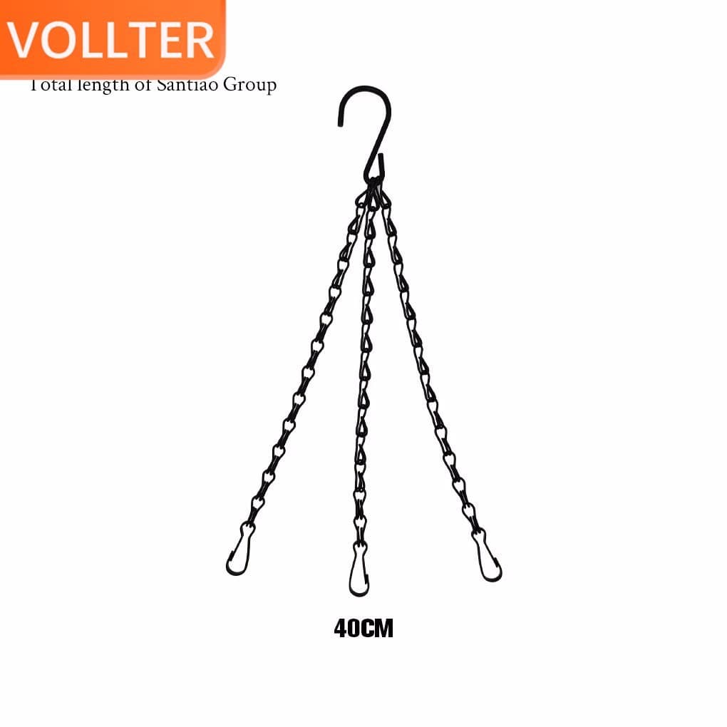 1/2 Branco Durável 3 Perna Cabide Corrente De Substituição Para Cesta De Suspensão De Metal Pendurado Conjunto De Recipi