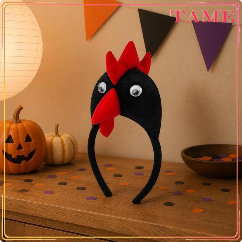 [Tame_sz] Tiara De Fantasia De Frango Bico Vermelho Galo Amarelo Curvo