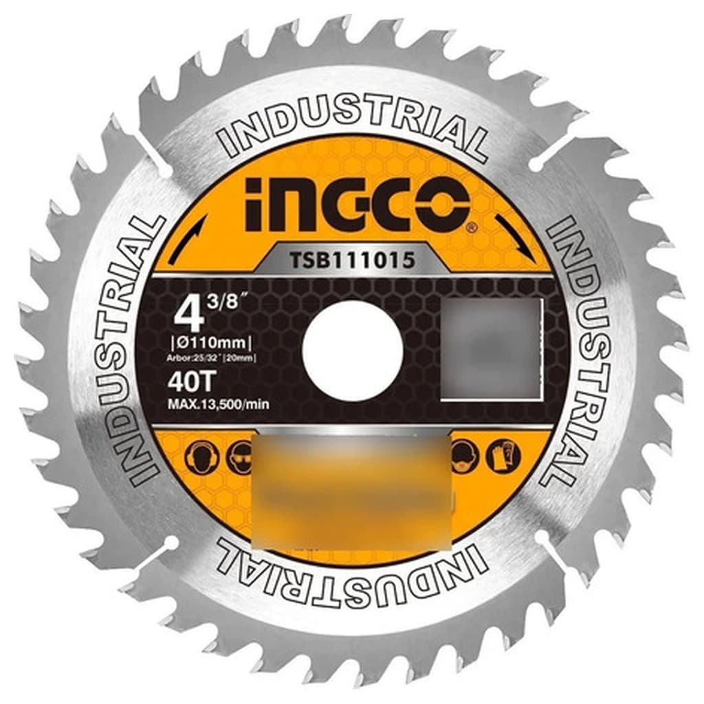 Disco Serra Tct Ingco 4.3/8 Polegadas 40 Dentes 110mm 20mm 16mm TSB111015 Corte Madeira
