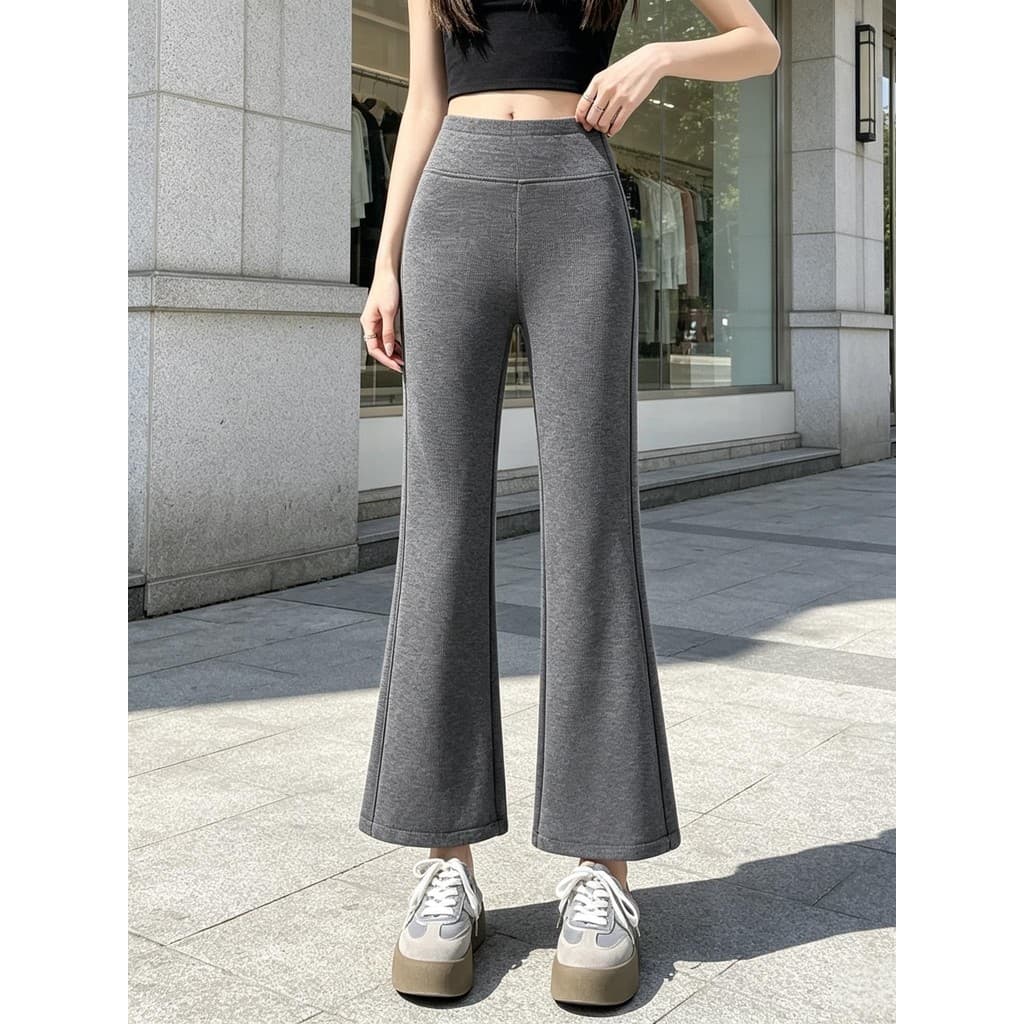 Cinza cortado calças esportivas femininas verão fino pequeno fino-ajuste mais magro olhar Micro-queimado calças All-Matc