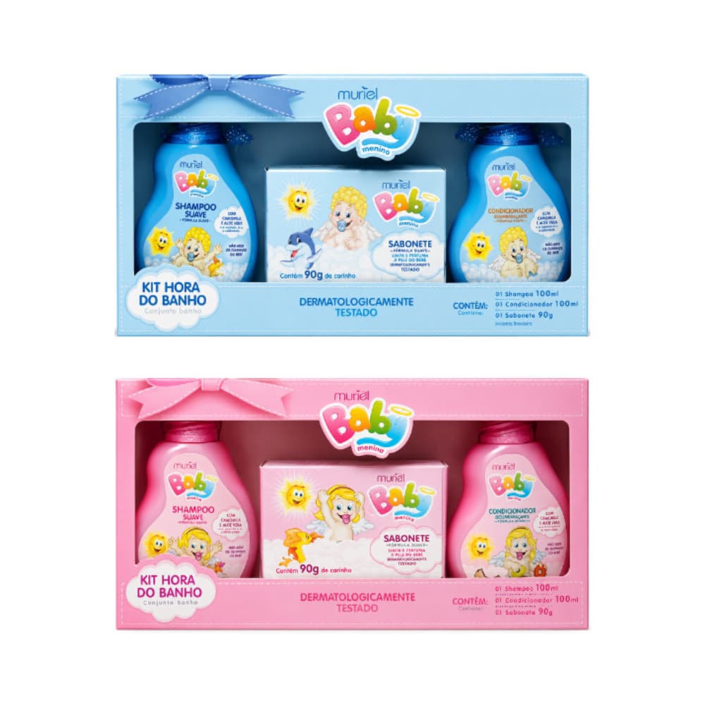 Kit Hora do Banho Muriel Baby – Shampoo + Cond + Sabonete