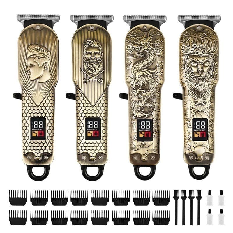 Máquina De Cortar Cabelo Metal Profissional - Barbeador Elétrico Com Visor ML-2040