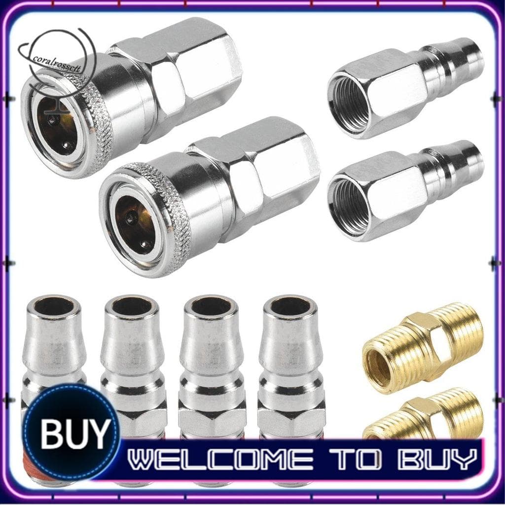 10 Pçs 1/4 Polegada Linha De Ar Mangueira Compressor Montagem Conector Acoplador Liberação Rápida Peças Pneumáticas Para