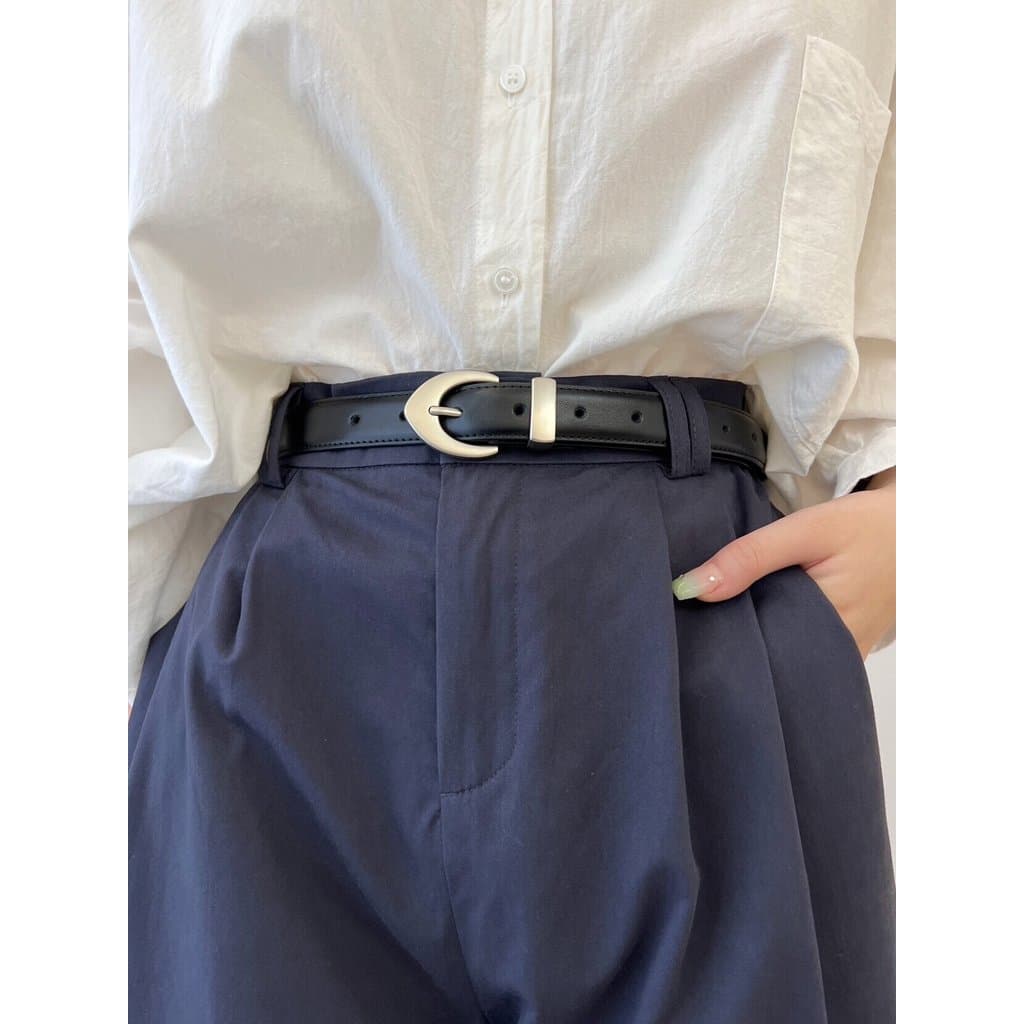 cinto feminino cinto feminino plus size Cinto de couro preto feminino 2024 novo estilo fosco prata High-End cinto femini