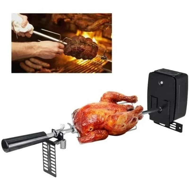 Kit De Churrasqueira Elétrica Automática Para Churrasco , Motor De Grelha De Aço Inoxidável , Rotação 360 Acampamento Ao
