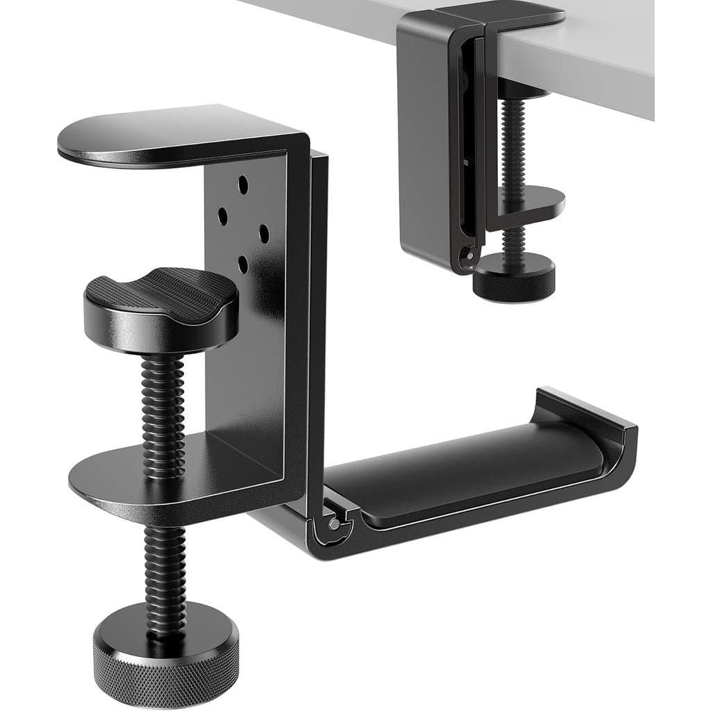 Novo Suporte Dobrável para Fones de Ouvido, Suporte de Alumínio para Headset e Soundbar, Gancho de Fixação para Montagem
