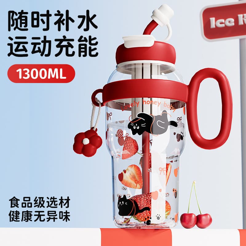 2026 copo Icemaster de grande capacidade com alça copo de água de plástico de verão grande Mac estudante de palha de alt