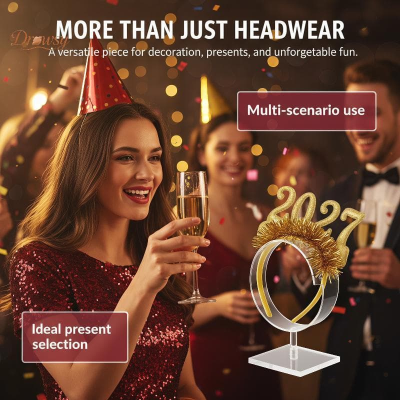 Óculos De Plástico Sonolentos Festa Festiva 2027 Ano Novo Design De Natal Acessório De Cabelo Para Crianças Material De