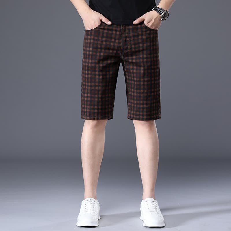 Shorts masculinos de alta qualidade verão fino ajuste pequenas calças esportivas retas na moda All-Match trabalho cinco-