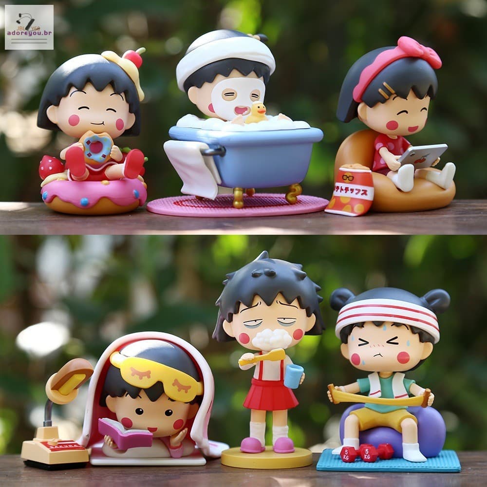 1 Peça Figura De PVC De Anime Chibi Maruko-chan-Brinquedo De Ação Versão Macaron Q